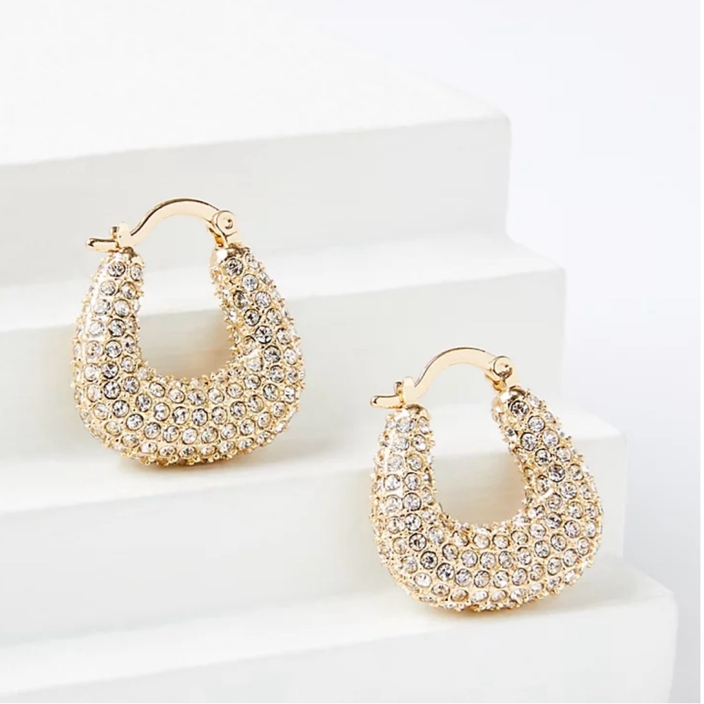 Loft crystal hoop earring